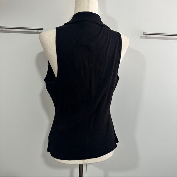 Michael Stars Size 1X Black Norah Sleeveless Polo Shirt NWT Neutral Basic Classy - Picture 3 of 12